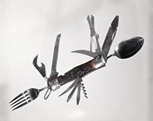 Multi Collection: Retro Large Multi Tool Folding Pocket Knife Fork S
