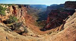 Rock Formation Collection: Rugged canyons of Shafer Canyon and the Shafer Trail Road, Island in the Sky plateau