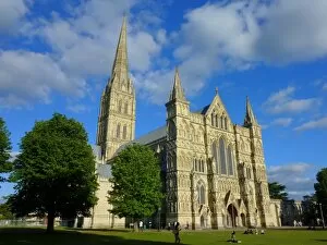 Incidental People Collection: Salisbury cathedral, Wiltshire, England