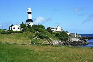 Vacations Collection: Shrove Lighthouse, Greencastle, Co Donegal, Ireland; View of beach and lighthouse