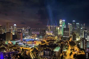 Light Beam Collection: Singapore City Lights at Night