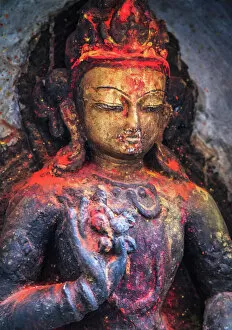 Kathmandu Collection: Statue of Buddha, Swayambhunath, Kathmandu, Nepal
