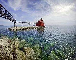 America Photo Mug Collection: Sturgeon Bay Lighthouse Door County Wisconsin
