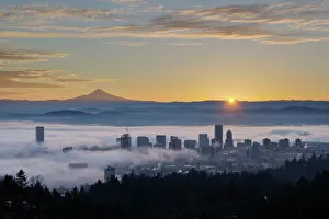 Cover Collection: Sunrise over Foggy Portland Oregon