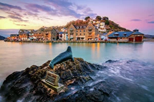 Sculpture Fine Art Print Collection: Sunset at Nelson the Seal, Looe, Cornwall