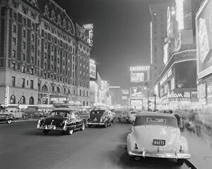 Retrofile Metal Print Collection: Times Square at night