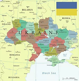 Top Sellers - Art Prints Collection: Ukraine Reference Map