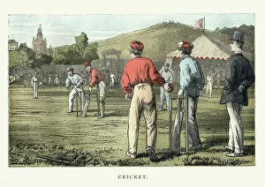 Team Sport Collection: Victorian cricket match, 19th Century