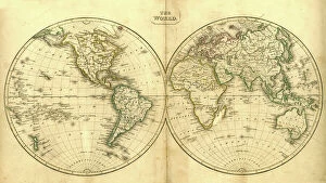Americas Fine Art Print Collection: Vintage Map of the World