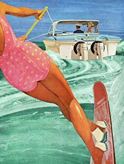 Incidental People Collection: Woman Waterskiing