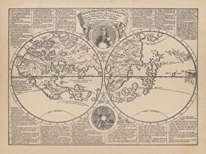 Fine art Mouse Mat Collection: World map by Martin Behaim, 1492, wood engraving, published 1884