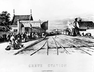 Liverpool Photographic Print Collection: Crewe Station started service on 4 July 1837 with the opening of the Grand Junction Railway