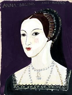 Ceramics Collection: Michaela Gall - tudor portrait paintings Queen Anne Boleyn