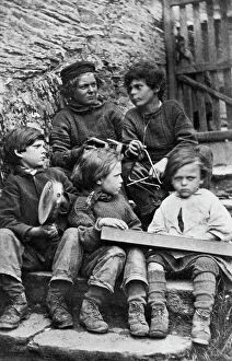 Music Collection: Five young boys, Polperro, Cornwall. 1860-1870s