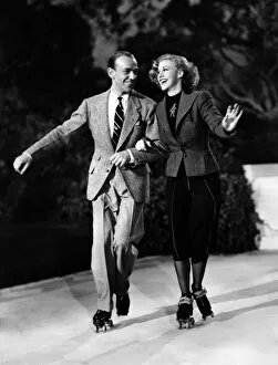 Fred Astaire Photo Mug Collection: Fred Astaire and Ginger Rogers shooting Shall We Dance