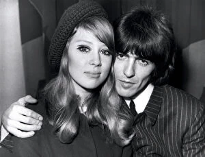 Music Framed Print Collection: George Harrison and his young wife, Patti Boyd, 1966