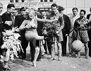 Actress Collection: Marilyn Monroe Football Kick, 1957