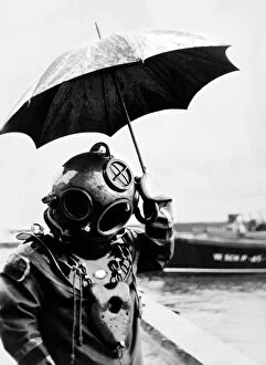 Vertical Collection: Scuba Diver with an Umbrella