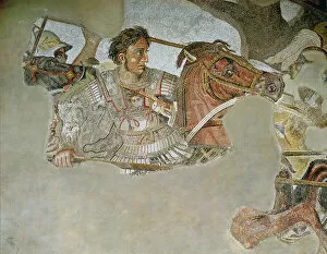 Ancient Persian empire mosaics Pillow Collection: The Alexander Mosaic, detail depicting Alexander the Great (356-323 BC
