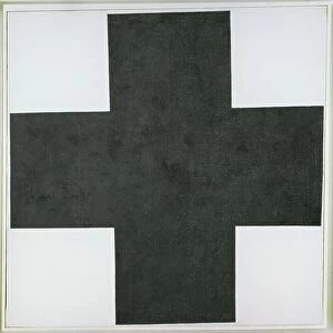 Geometric shapes Framed Print Collection: Black Cross, c. 1923 (oil on canvas)