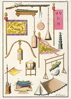 Charles Marville Collection: Chinese military equipment, illustration from Le Costume Ancien et Moderne