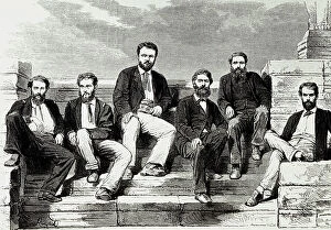 Khmer Collection: French expedition of Garnier in Angkor, 1866 (engraving)