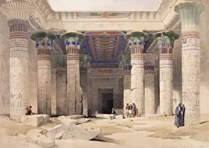 Temples Fine Art Print Collection: Grand Portico of the Temple of Philae - Nubia, 1842-1849 (tinted lithograph)