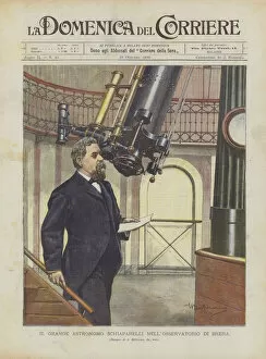 Star Collection: The Great Astronomer Schiaparelli at the Brera Observatory (colour litho)