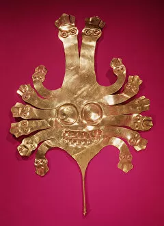 Lillian Stannard Canvas Print Collection: Head of Medusa, from Peru (gold)