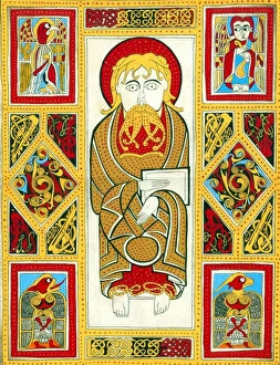 Literature Canvas Print Collection: illustration from the The Book of Kells, 800 (illumination)
