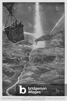Aerial Views Canvas Print Collection: Japanese observation balloon over Port Arthur, Russo-Japanese War, 1904 (litho)