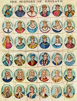 Magazines Cushion Collection: Kings of England, reproduction of possibly the first jigsaw puzzle, c