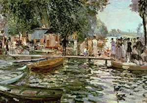 Impressionist paintings Mouse Mat Collection: La Grenouillere, 1869 (oil on canvas)