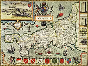 Maps Cushion Collection: Map of Cornwall from the Theatre of the Empire of Great Britain, pub