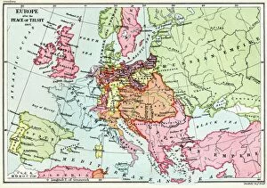 Royalty Metal Print Collection: Map of Europe after the Peace of Tilsit in 1807, from A Short History of the