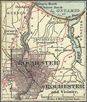 Lake Ontario Collection: Map of Rochester, c.1900 (engraving)