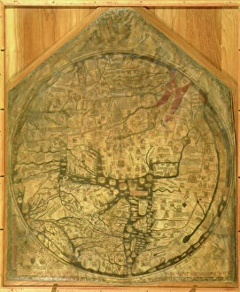 Maps Mouse Mat Collection: Mappa Mundi, c. 1290 (vellum)