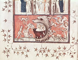 Doomed Collection: Ms Fr 22912 Fol. 2v Detail of Hell, from The City of God