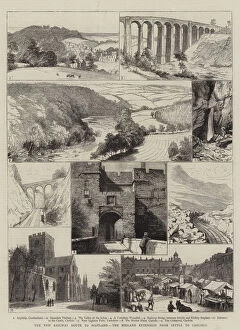 Waterfall art Collection: The New Railway Route to Scotland, the Midland Extension from Settle to Carlisle (engraving)