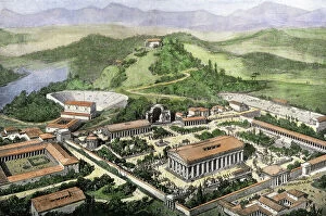 Olympic Games Fine Art Print Collection: Olympia, site of the Antiquite Olympic Games, 19th century (engraving)