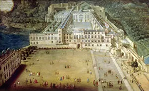 Palaces Fine Art Print Collection: The palace in Monaco in 1732, (painting)