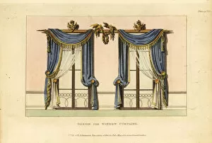 Craftsmen Collection: Regency era window curtains