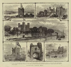Cathedrals Canvas Print Collection: Rochester Castle, Kent (engraving)