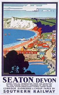 Landscape paintings Greetings Card Collection: Seaton, Devon, poster advertising Southern Railway (colour litho)