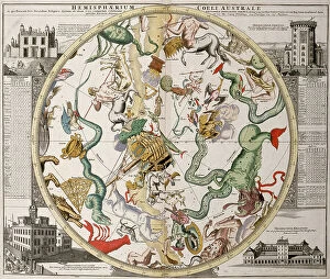 Star Charts Glass Coaster Collection: Part of a southern hemisphere star chart from Reiner Ottens's Atlas Maior (1730)