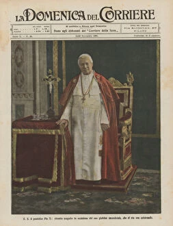 Crucified Collection: Ss Pope Pius X, a portrait made on the occasion of his priestly jubilee