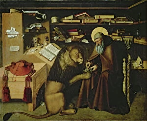 Naples Canvas Print Collection: St. Jerome Removing a Thorn from the Lions Paw, c