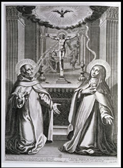 Authors Greetings Card Collection: St. John of the Cross and St. Teresa of Avila (engraving)