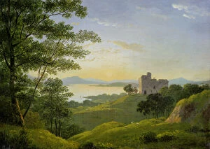 Castles Fine Art Print Collection: Sunset in the Western Highlands, c. 1820 (oil on canvas)