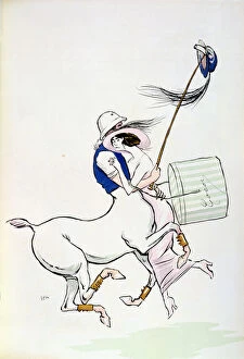 Centaur Collection: Tangoville sur Mer, caricature of Coco Chanel (1883-1971) dancing with Arthur